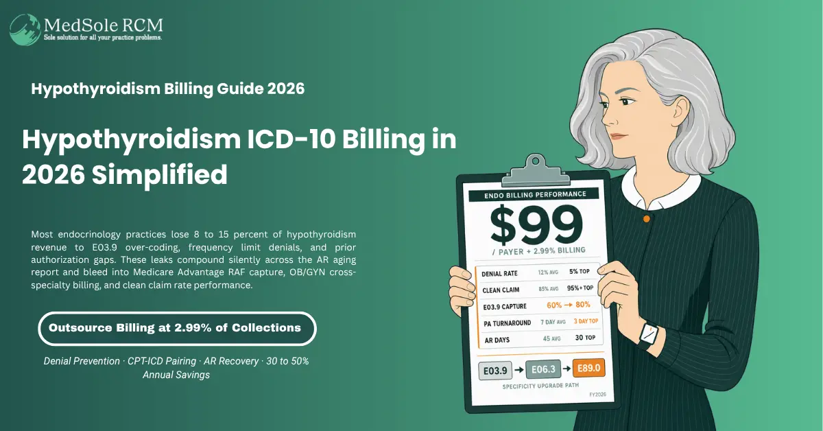 Hypothyroidism ICD-10 billing in 2026: practice performance benchmarks, denial prevention, and revenue strategy
