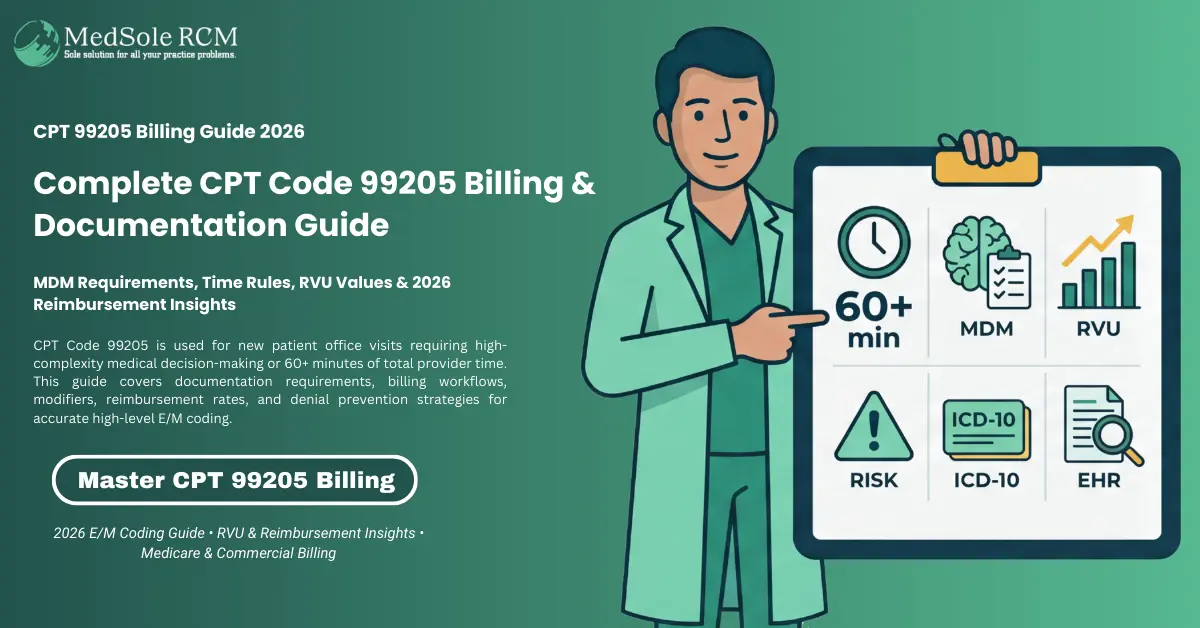 99205 CPT Code: Complete Guide to Reimbursement, Time, Documentation & Billing (2026 Updated)