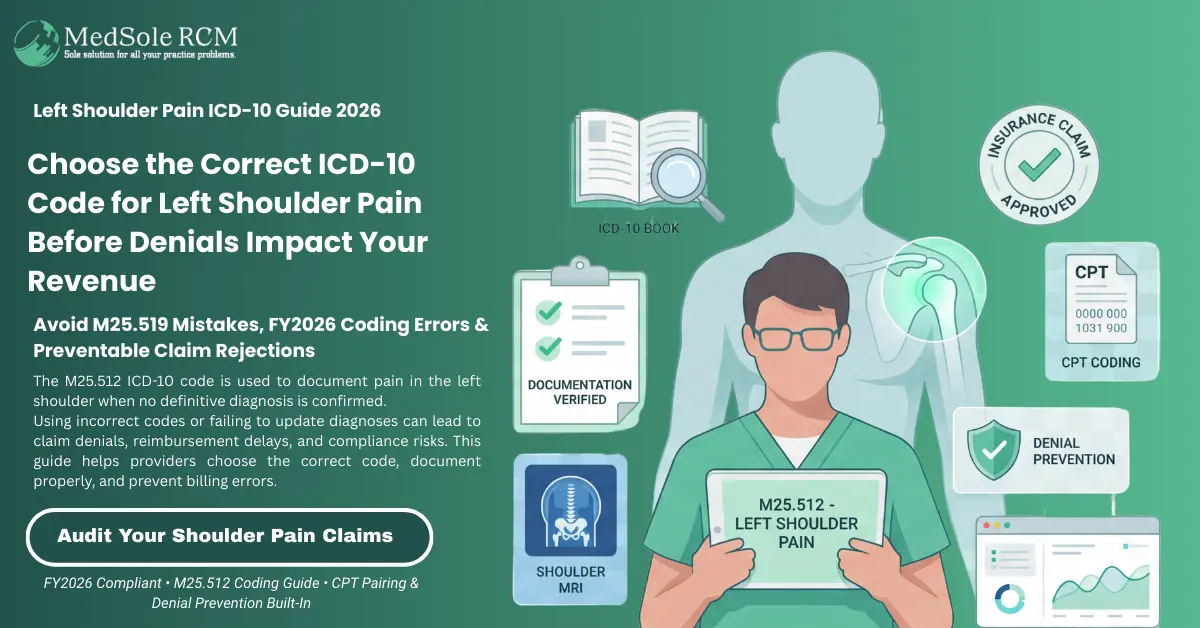 Left Shoulder Pain ICD-10 Code M25.512: Complete 2026 Coding & Billing Guide