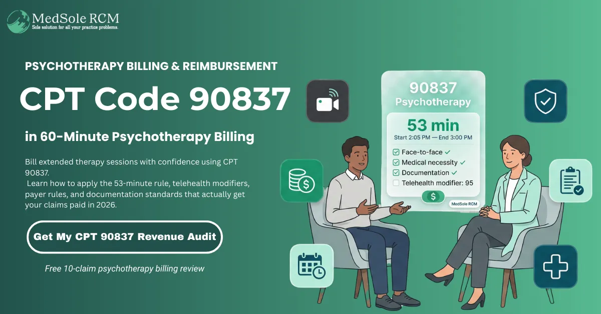 90837 CPT Code: The Complete 2026 Guide to 60-Minute Psychotherapy Billing