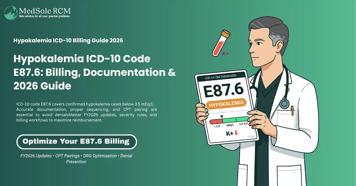 Hypokalemia ICD-10 Code (E87.6): Complete Billing and Coding Guide for Healthcare Providers [2026]